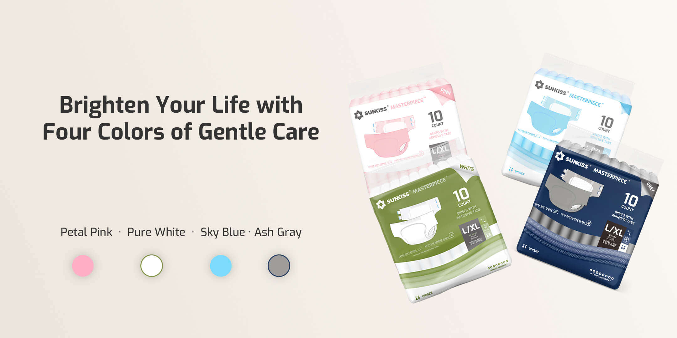 SUNKISS Masterpiece Adult Diapers – 6000ml Absorbency with Vibrant Colors