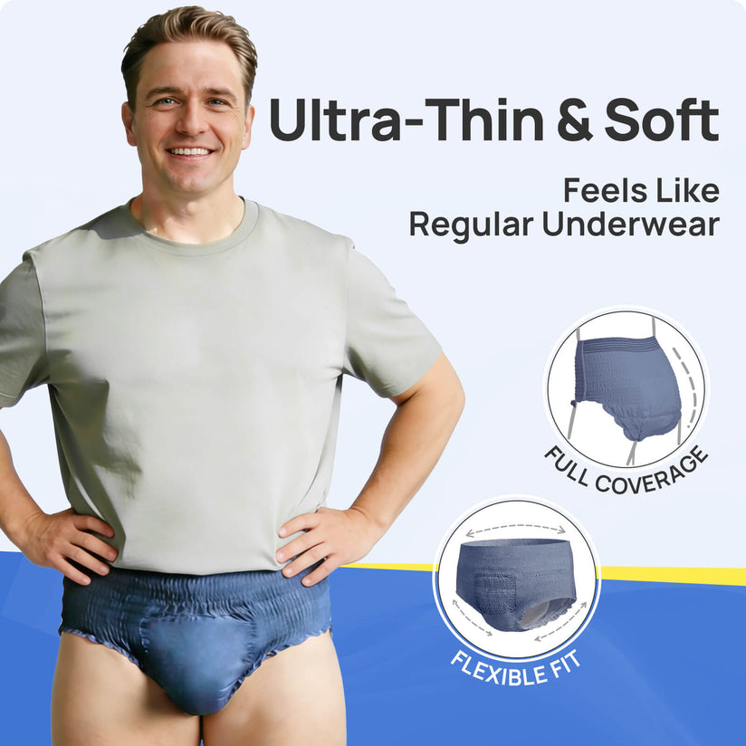 SUNKISS Ultra Thin & High Absorbency Incontinence Underwear for Men