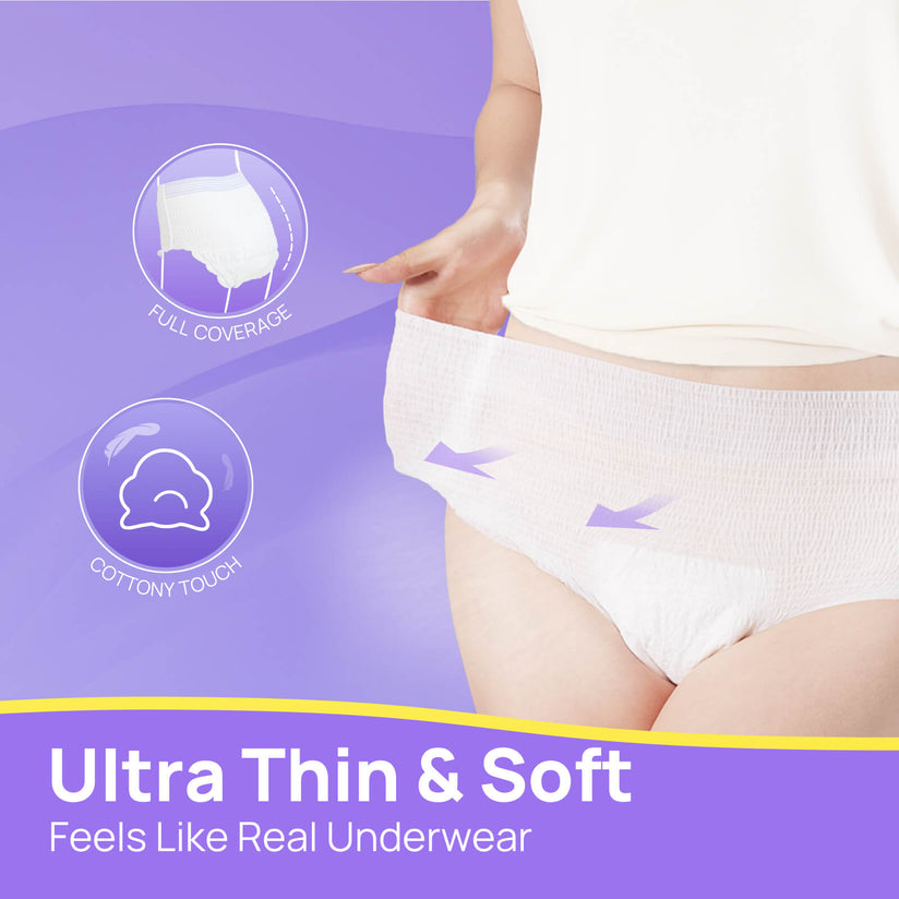 SUNKISS Ultra Thin & High Absorbency Incontinence Underwear for Women