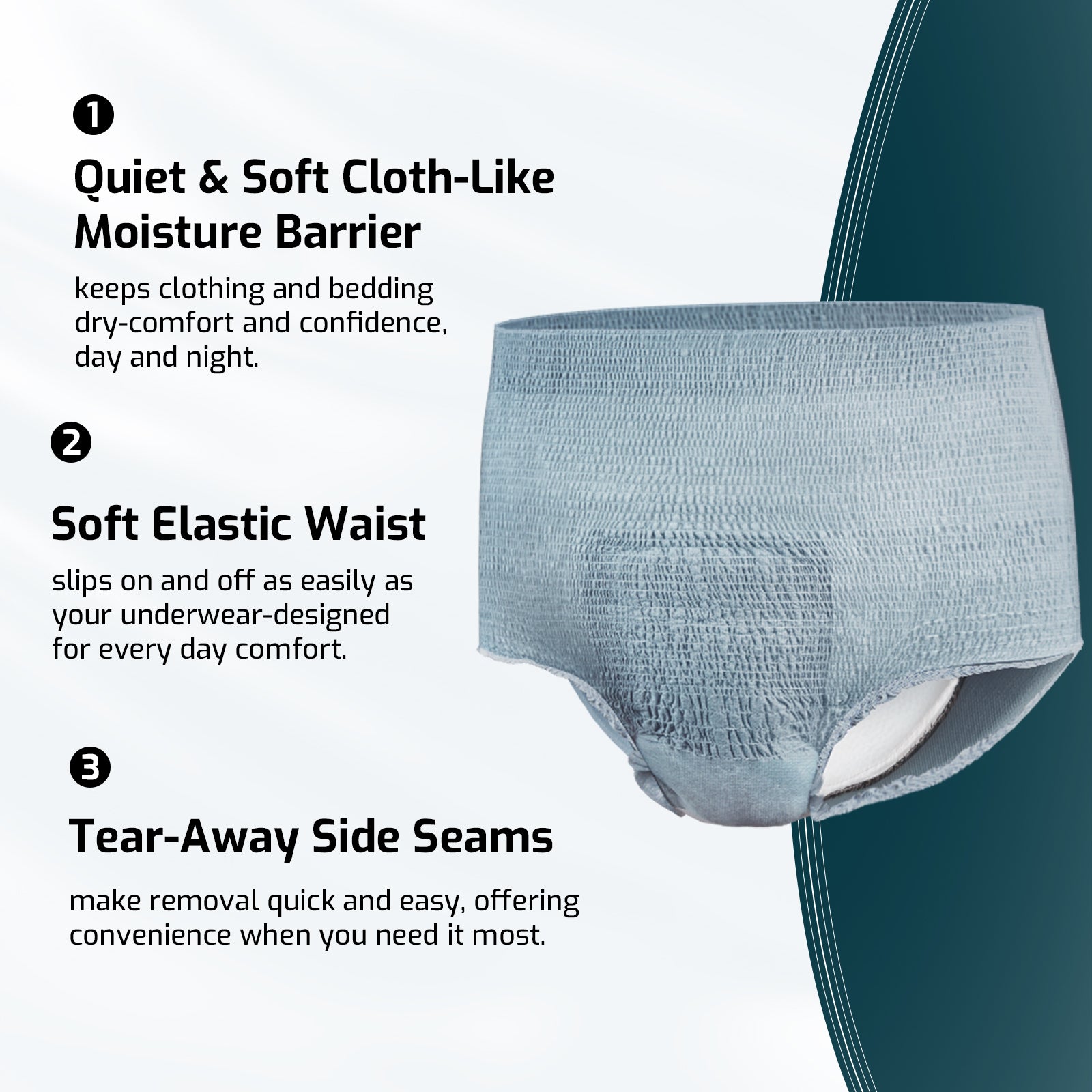SUNKISS Incontinence Underwear for Men, Daytime Disposable Adult Pull Ups, Mens Protective Briefs with Maximum Absorbency