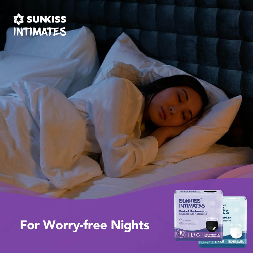 SUNKISS Disposable Period Underwear, Black/White