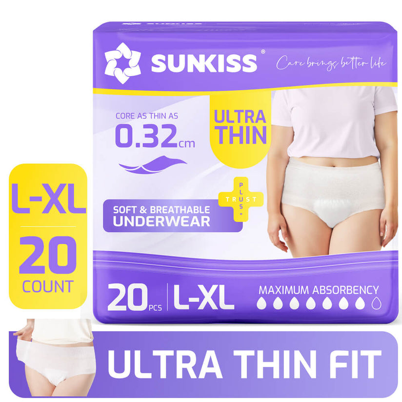 SUNKISS Ultra Thin & High Absorbency Incontinence Underwear for Women