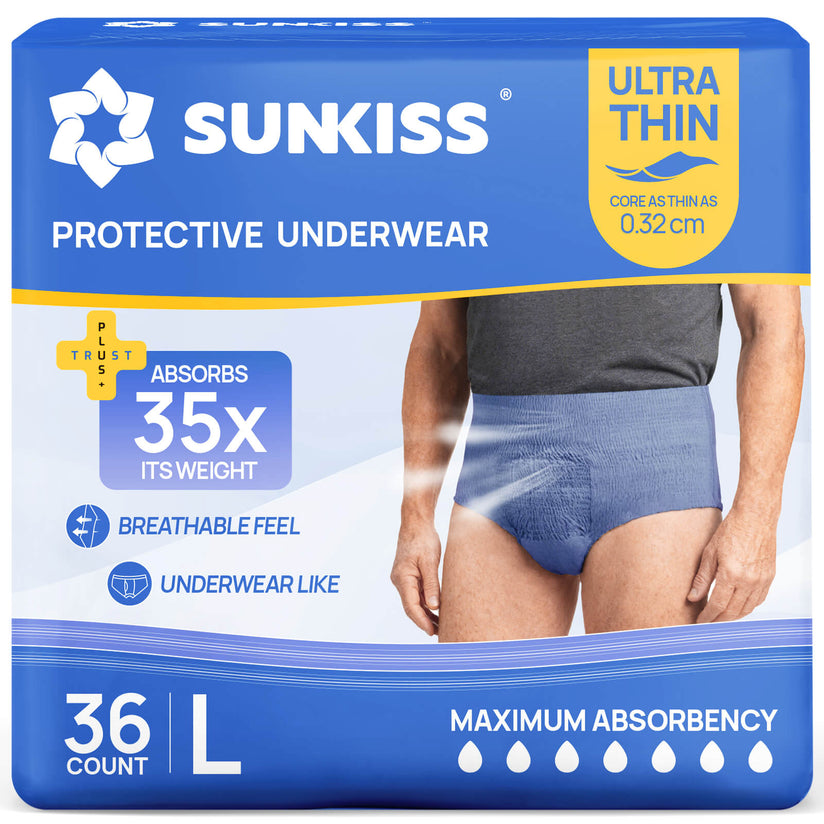 SUNKISS Ultra Thin & High Absorbency Incontinence Underwear for Men