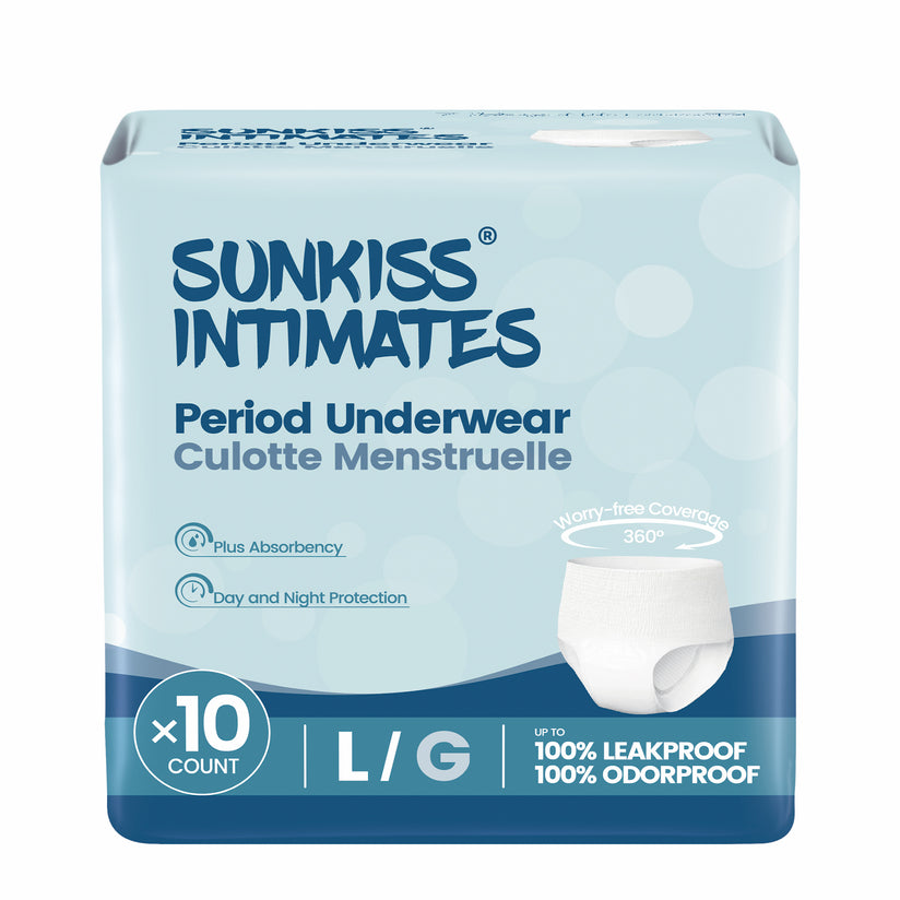 SUNKISS Disposable Period Underwear, Black/White