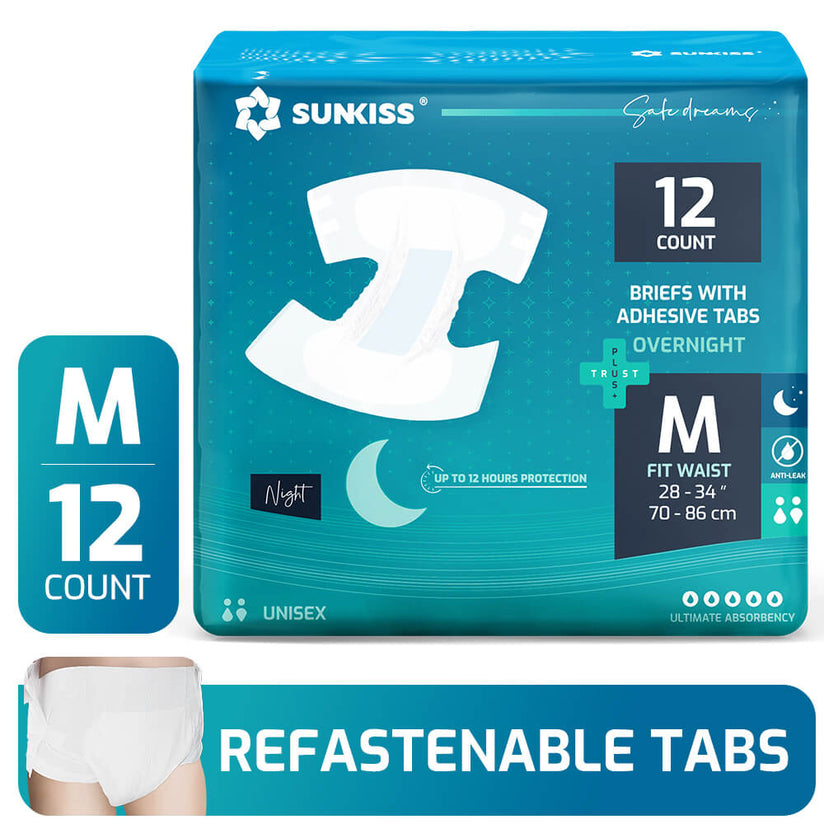 SUNKISS Overnight Adult Diapers Tabbed-Style Unisex