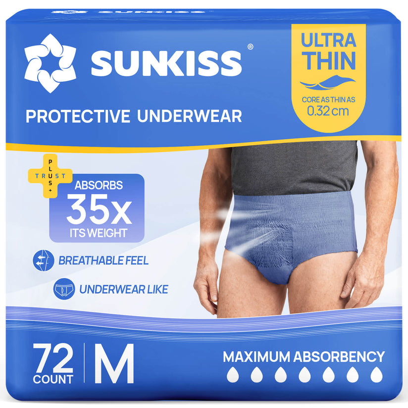 SUNKISS Ultra Thin & High Absorbency Incontinence Underwear for Men