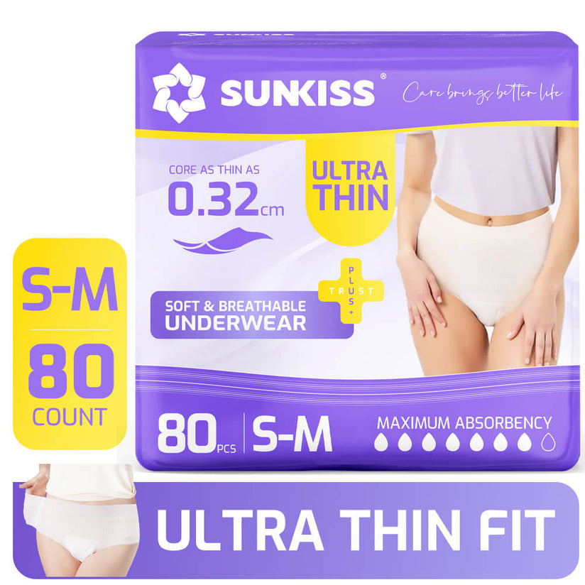 SUNKISS Ultra Thin & High Absorbency Incontinence Underwear for Women