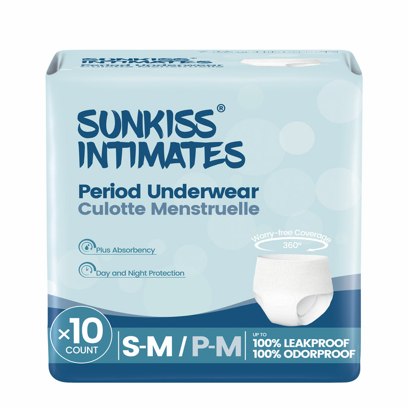 SUNKISS Disposable Period Underwear, Black/White