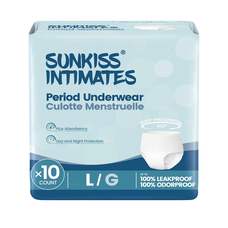 SUNKISS Disposable Period Underwear, Black/White