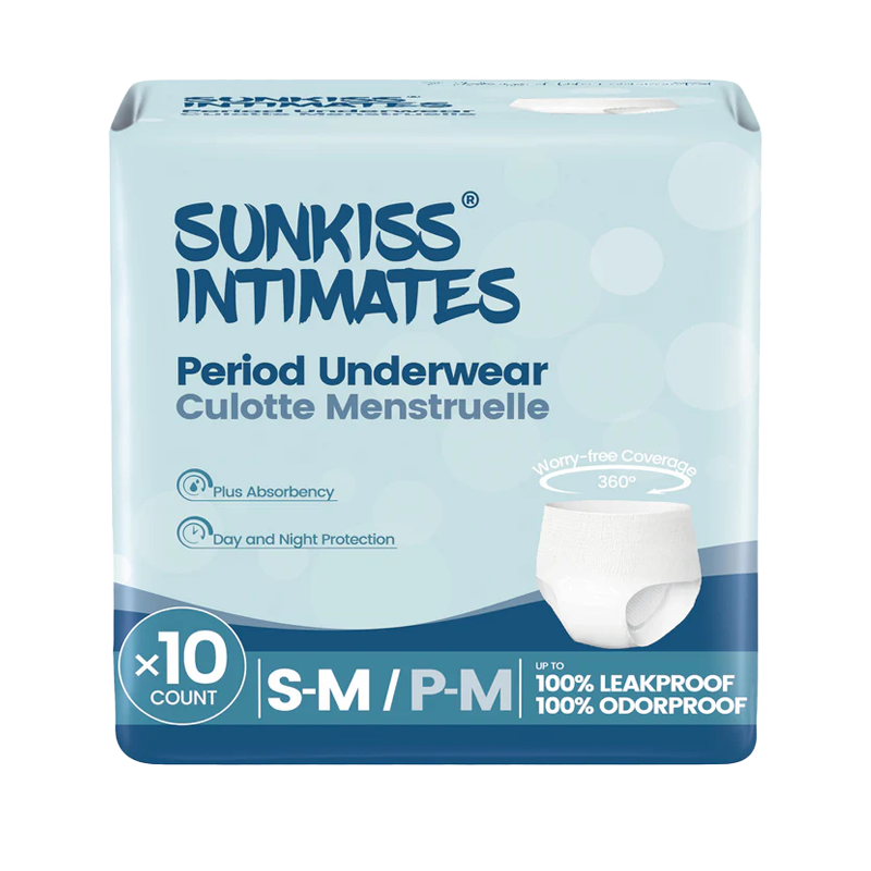 SUNKISS Disposable Period Underwear, Black/White