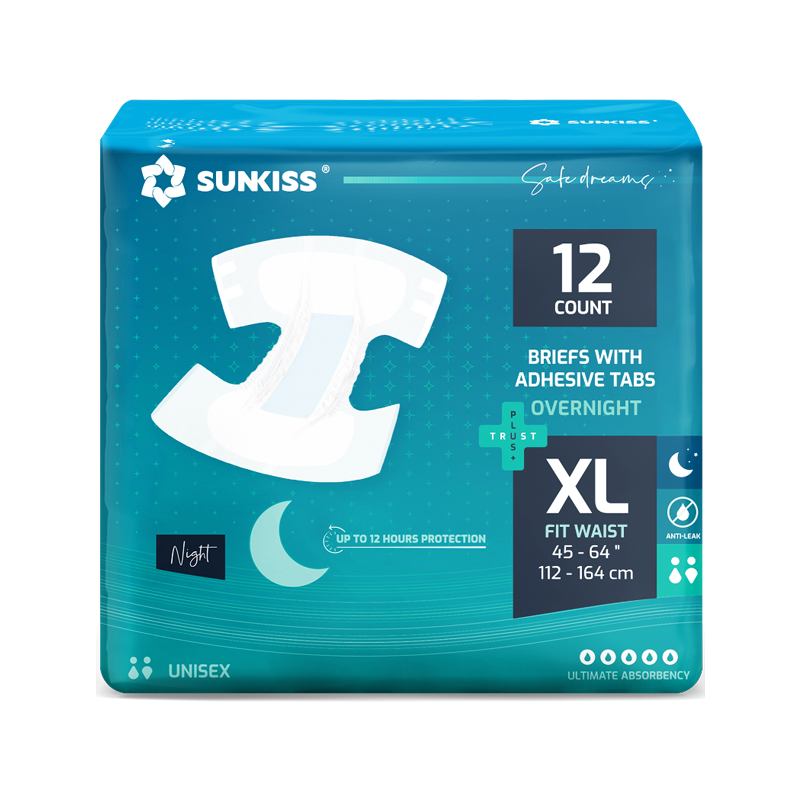 SUNKISS Overnight Adult Diapers Tabbed-Style Unisex
