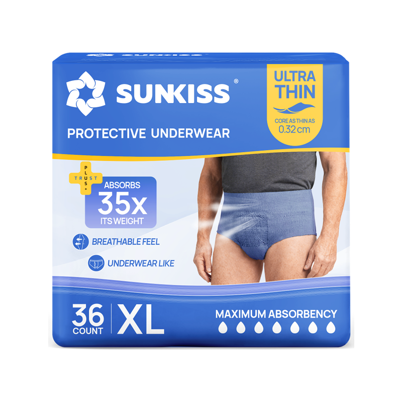 SUNKISS Ultra Thin & High Absorbency Incontinence Underwear for Men