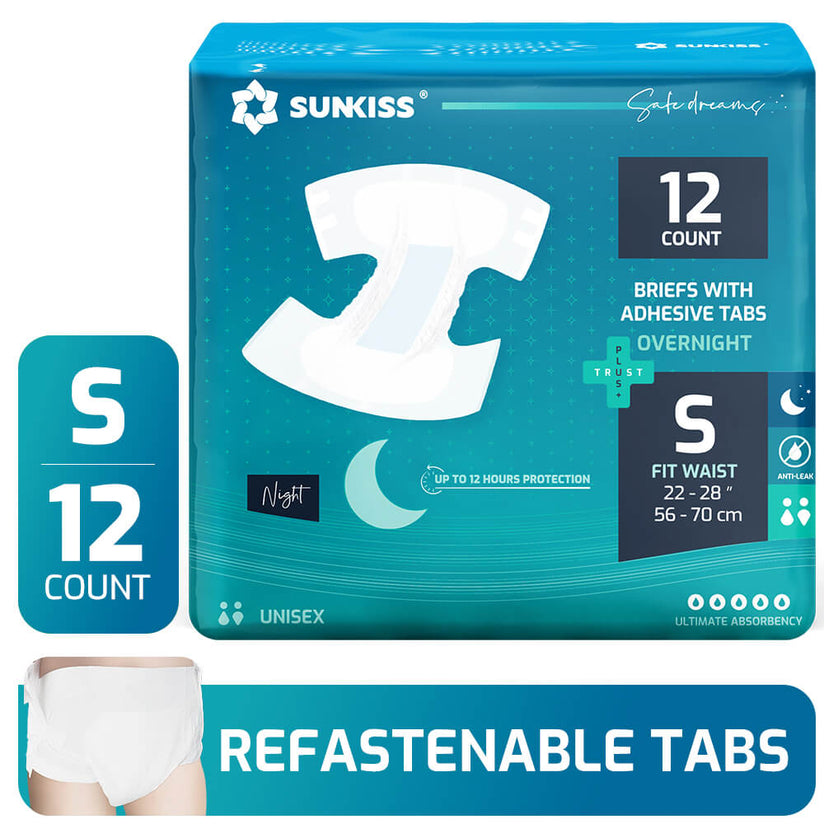 SUNKISS Overnight Adult Diapers Tabbed-Style Unisex