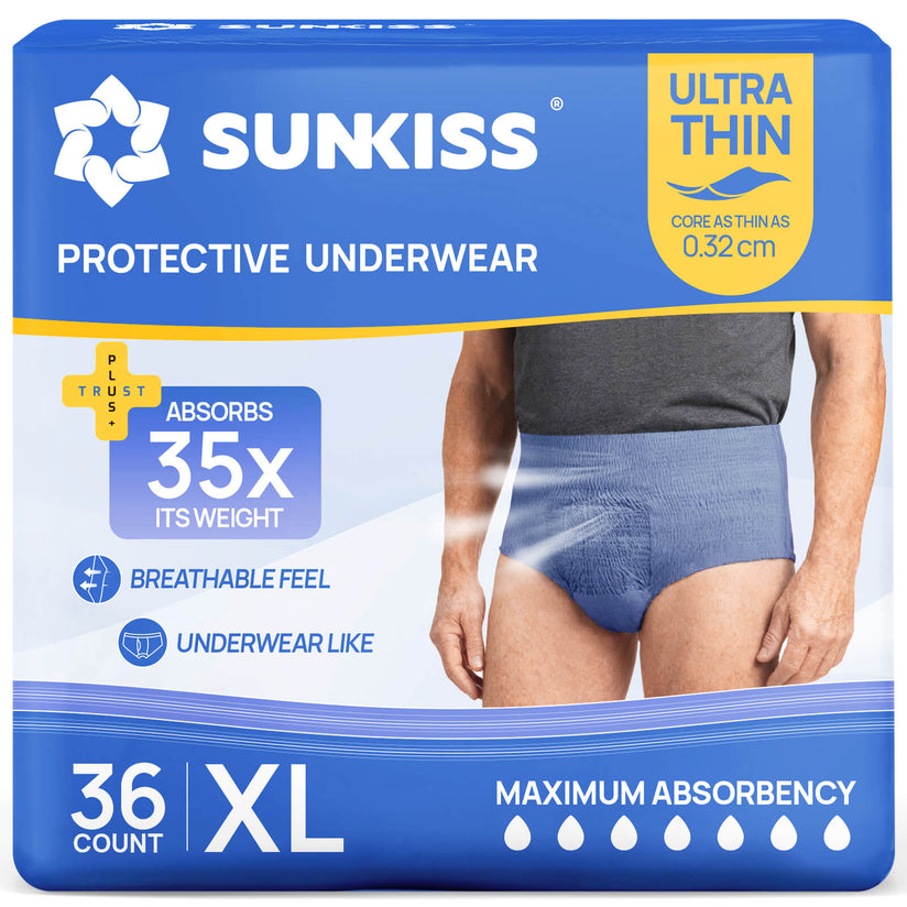 SUNKISS Ultra Thin & High Absorbency Incontinence Underwear for Men