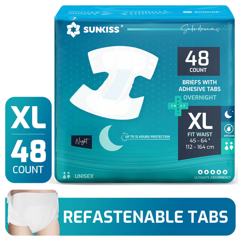 SUNKISS Overnight Adult Diapers Tabbed-Style Unisex