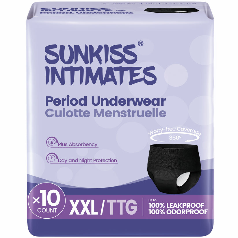 SUNKISS Disposable Period Underwear, Black/White