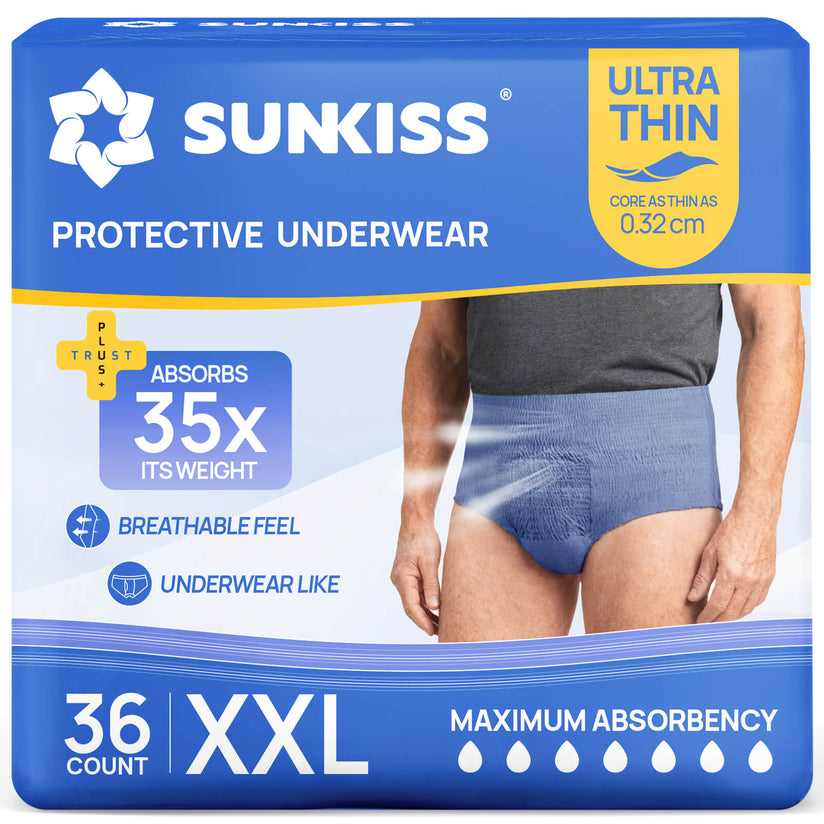 SUNKISS Ultra Thin & High Absorbency Incontinence Underwear for Men
