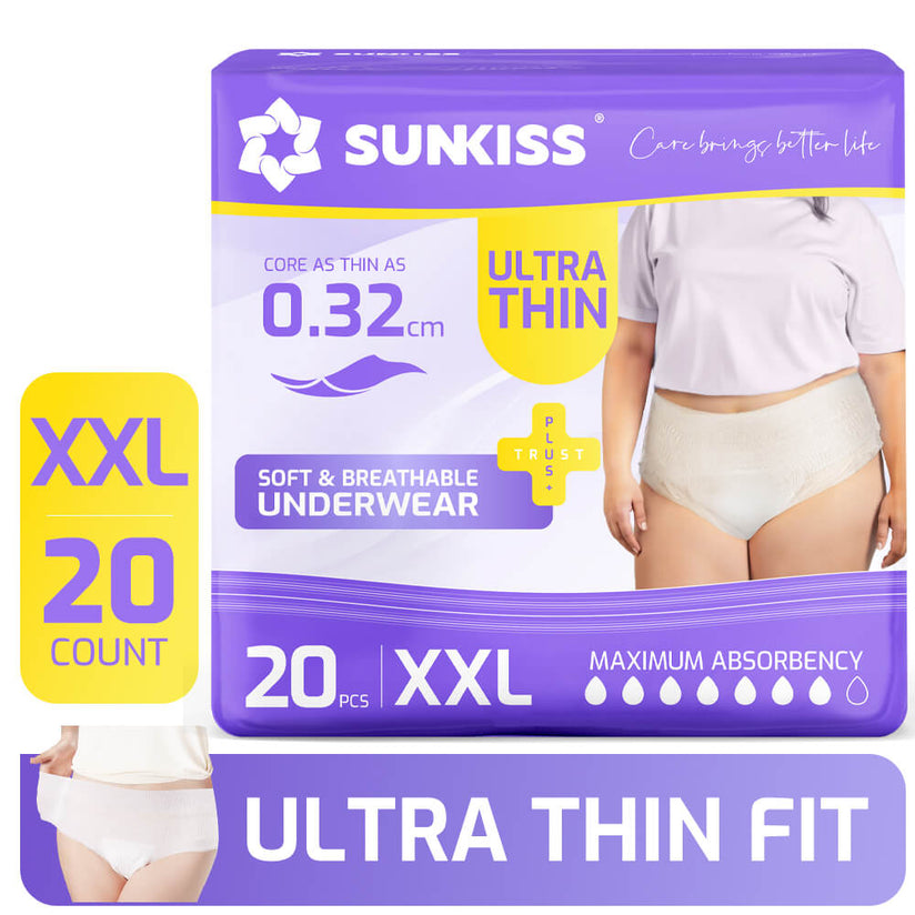 SUNKISS Ultra Thin & High Absorbency Incontinence Underwear for Women