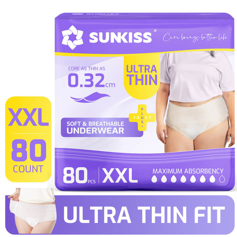 SUNKISS Ultra Thin & High Absorbency Incontinence Underwear for Women
