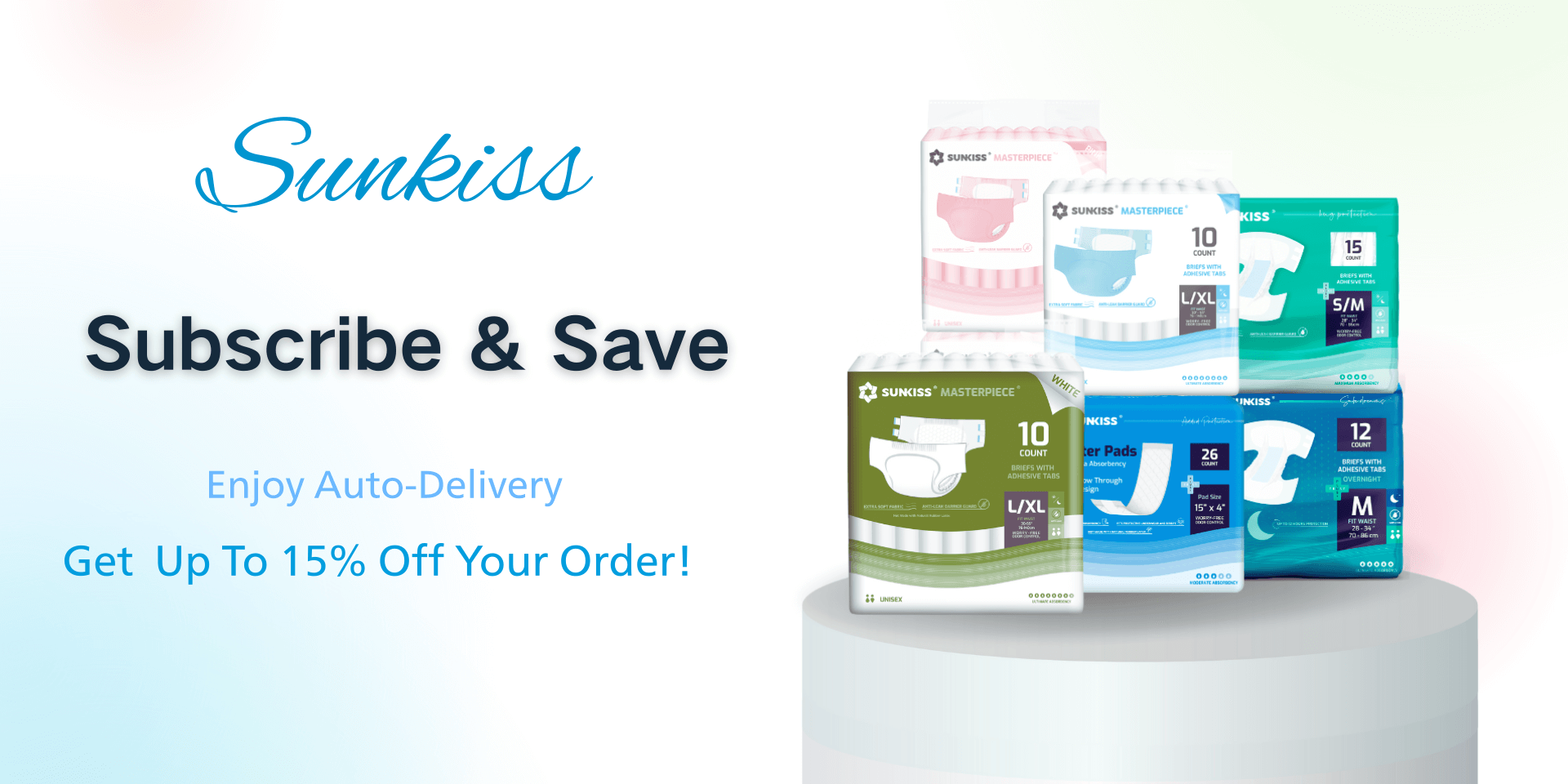How the Sunkiss Adult Diapers Subscribe & Save program gives you up to 15% off