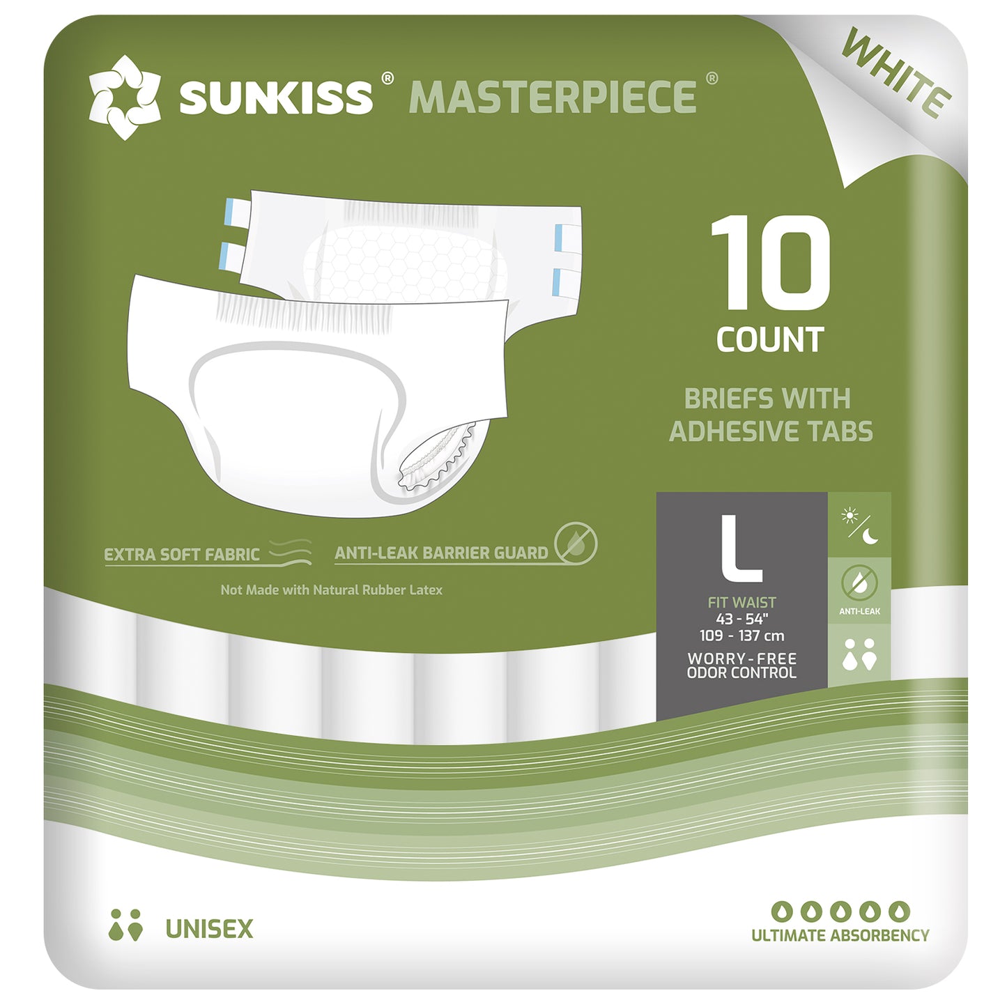 SUNKISS Masterpiece® Weiße Windeln für Erwachsene mit ultimativer Saugfähigkeit