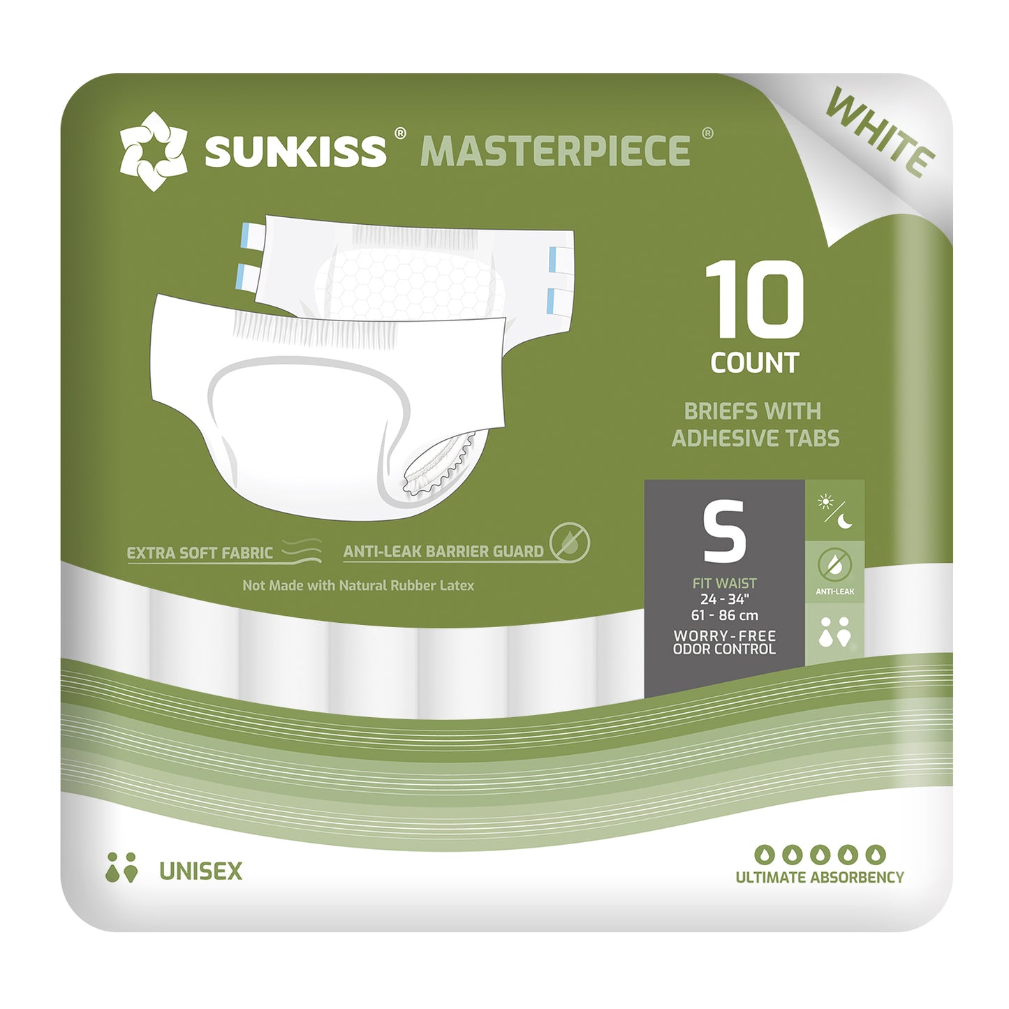 SUNKISS Masterpiece® Weiße Windeln für Erwachsene mit ultimativer Saugfähigkeit