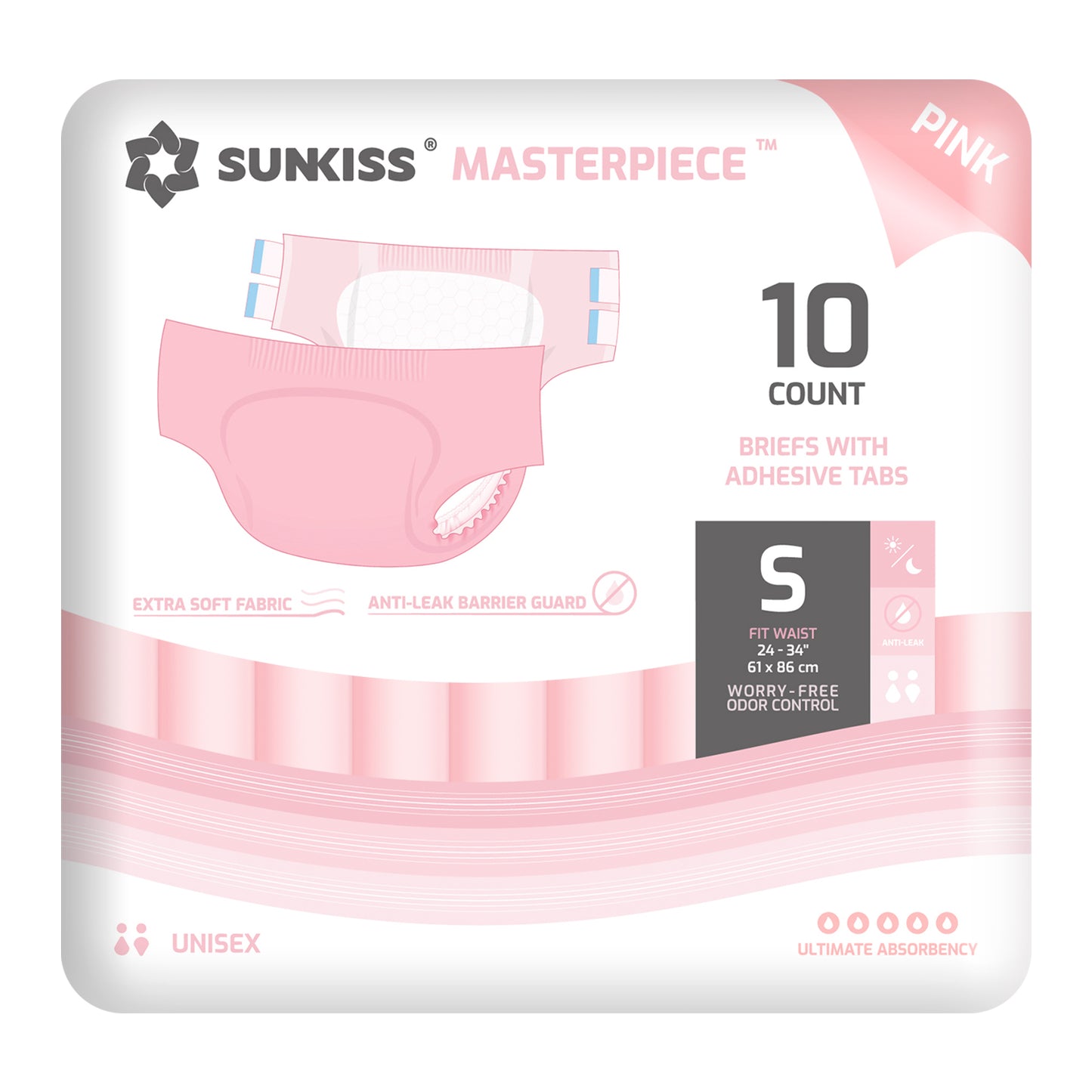 SUNKISS Masterpiece® Pink Windeln für Erwachsene mit ultimativer Saugfähigkeit