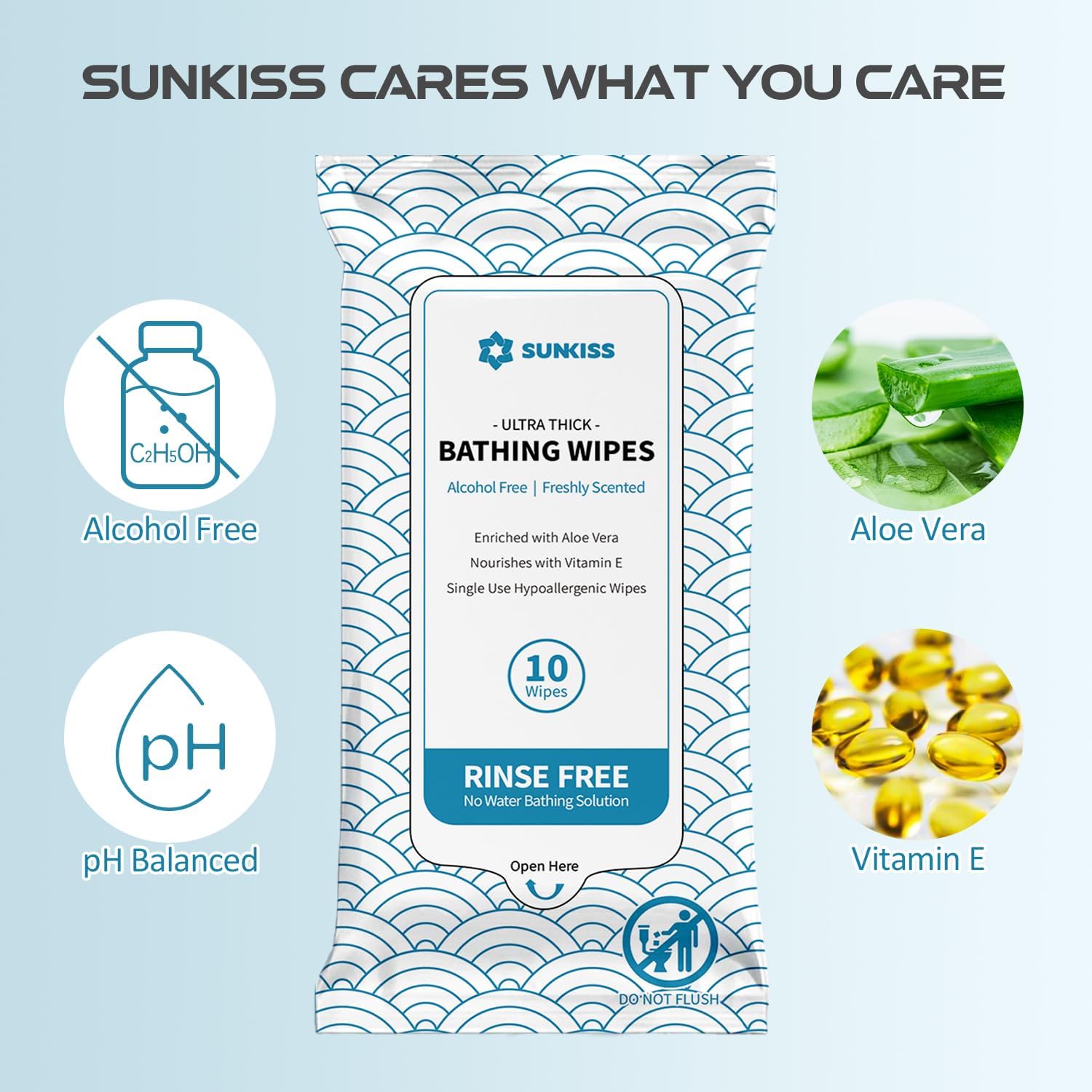 Sunkiss Ultra Thick Bathing Wipes