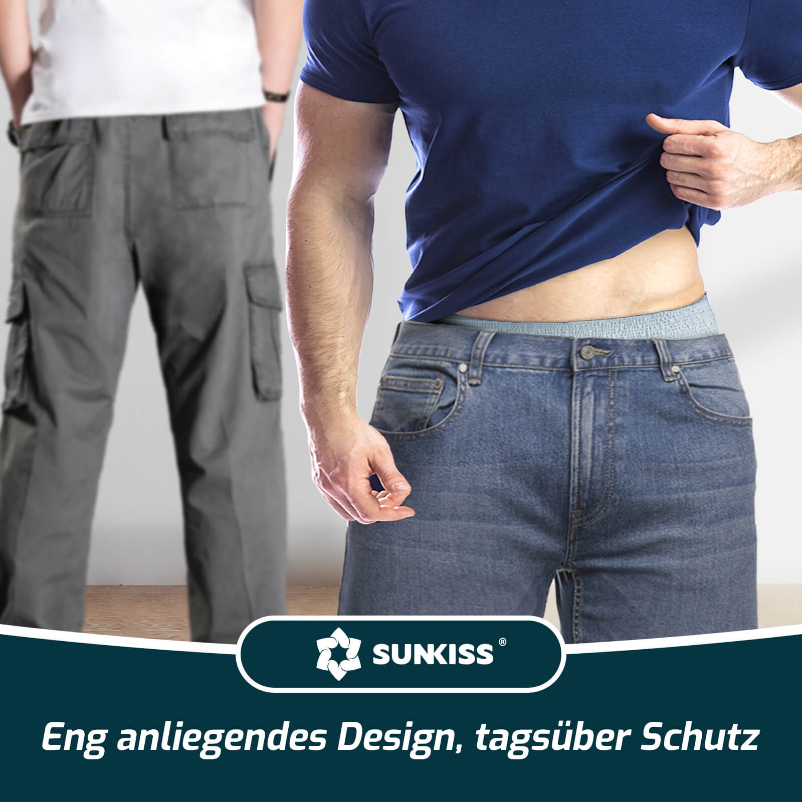 SUNKISS Inkontinenz Pants Männer, Tagsüber Einweg Erwachsenen Windelhosen, Herren Windeln mit Maximaler Saugfähigkeit, Grau, Größe L, 30 Stück 1er Pack
