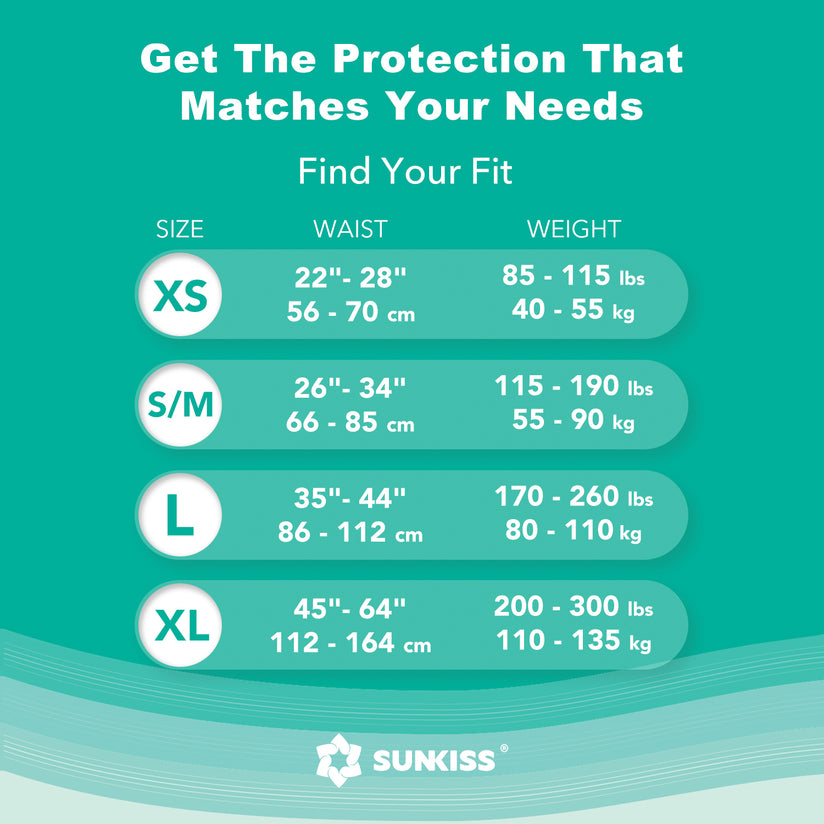 SUNKISS TrustPlus Adult Diapers with Maximum Absorbency, Unisex Disposable Incontinence Briefs with Tabs for Men and Women, Odor Control