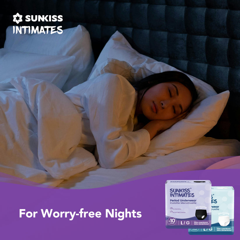 SUNKISS Disposable Period Underwear, Black/White