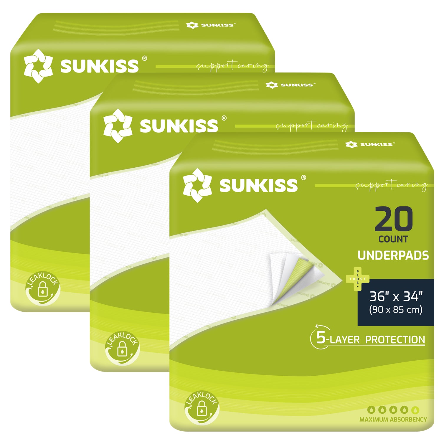 SUNKISS Trustplus® Disposable Bed Pads for Incontinence, Multi-Function Underpads