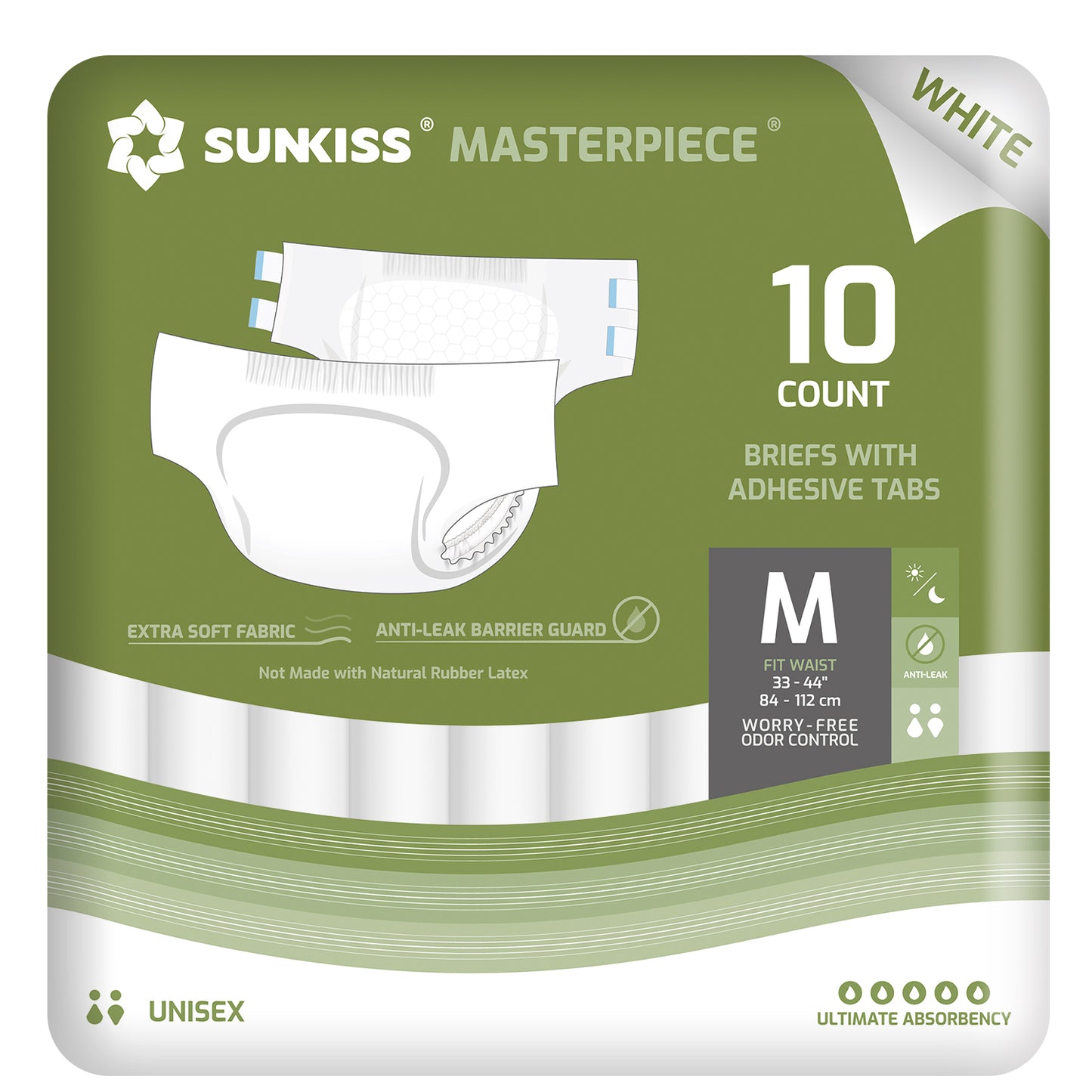 SUNKISS Masterpiece® Weiße Windeln für Erwachsene mit ultimativer Saugfähigkeit