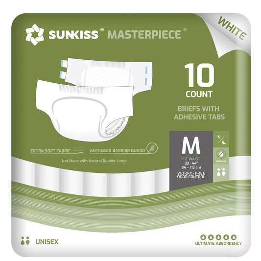 SUNKISS Masterpiece® White Adult Diapers with Ultimate Absorbency