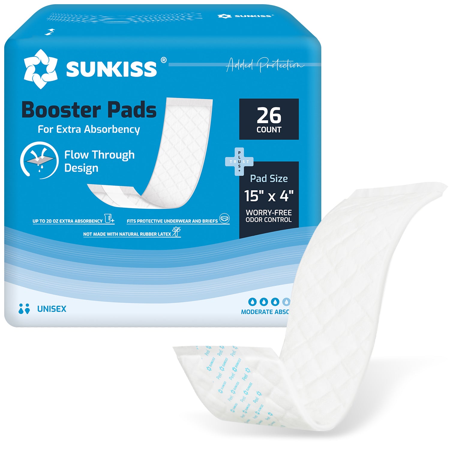 SUNKISS Secure Booster Pads, Maximum Absorbency