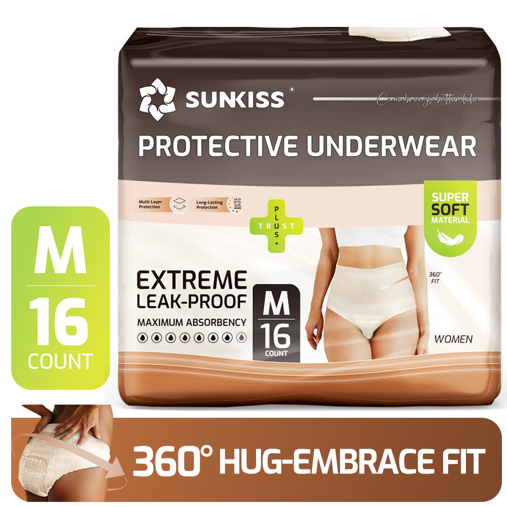 SUNKISS Women Incontinence Underwear, Daytime Disposable Postpartum Adult Panties, Protective Pull Ups with Maximum Absorbency