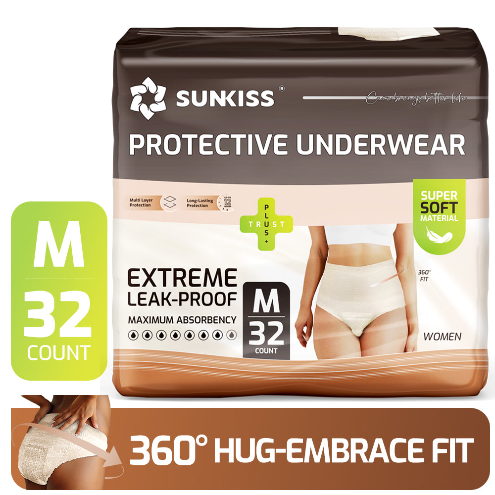 SUNKISS Women Incontinence Underwear, Daytime Disposable Postpartum Adult Panties, Protective Pull Ups with Maximum Absorbency