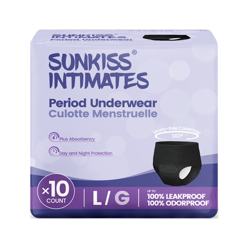 SUNKISS Disposable Period Underwear, Black/White