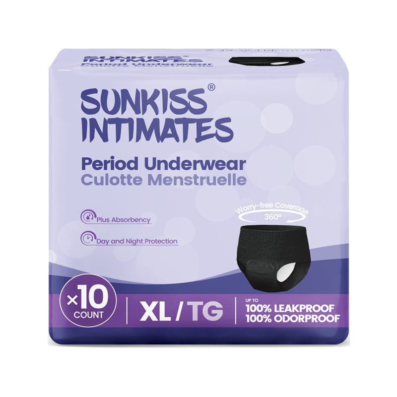 SUNKISS Disposable Period Underwear, Black/White