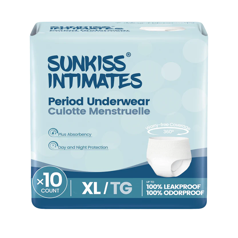 SUNKISS Disposable Period Underwear, Black/White
