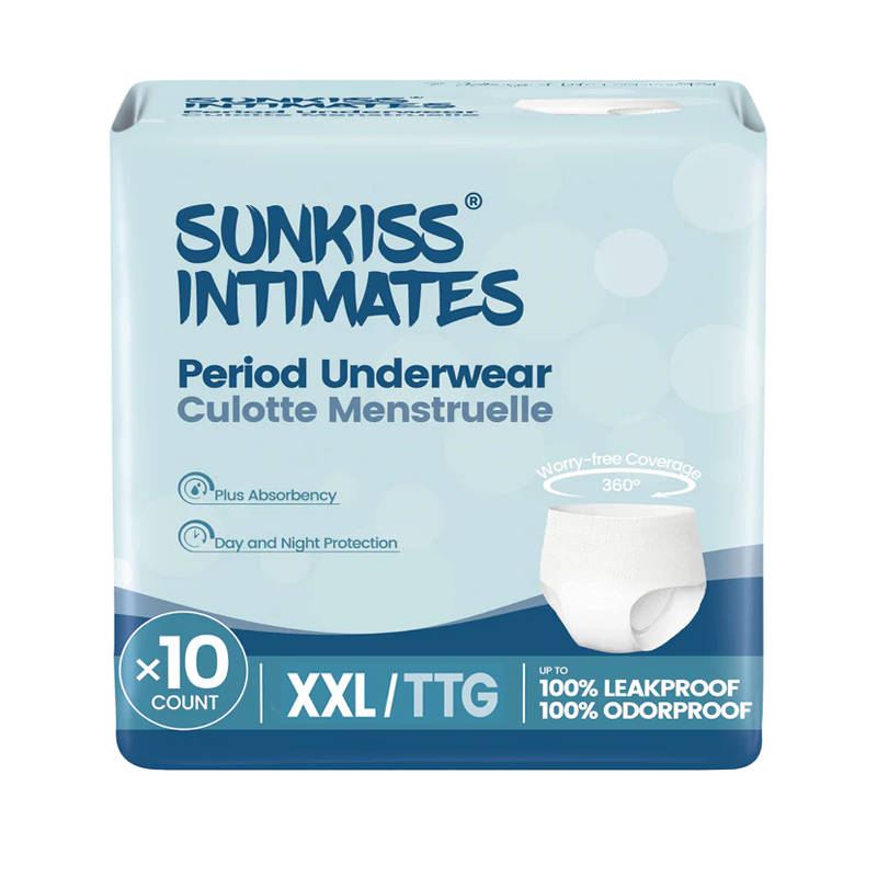 SUNKISS Disposable Period Underwear, Black/White