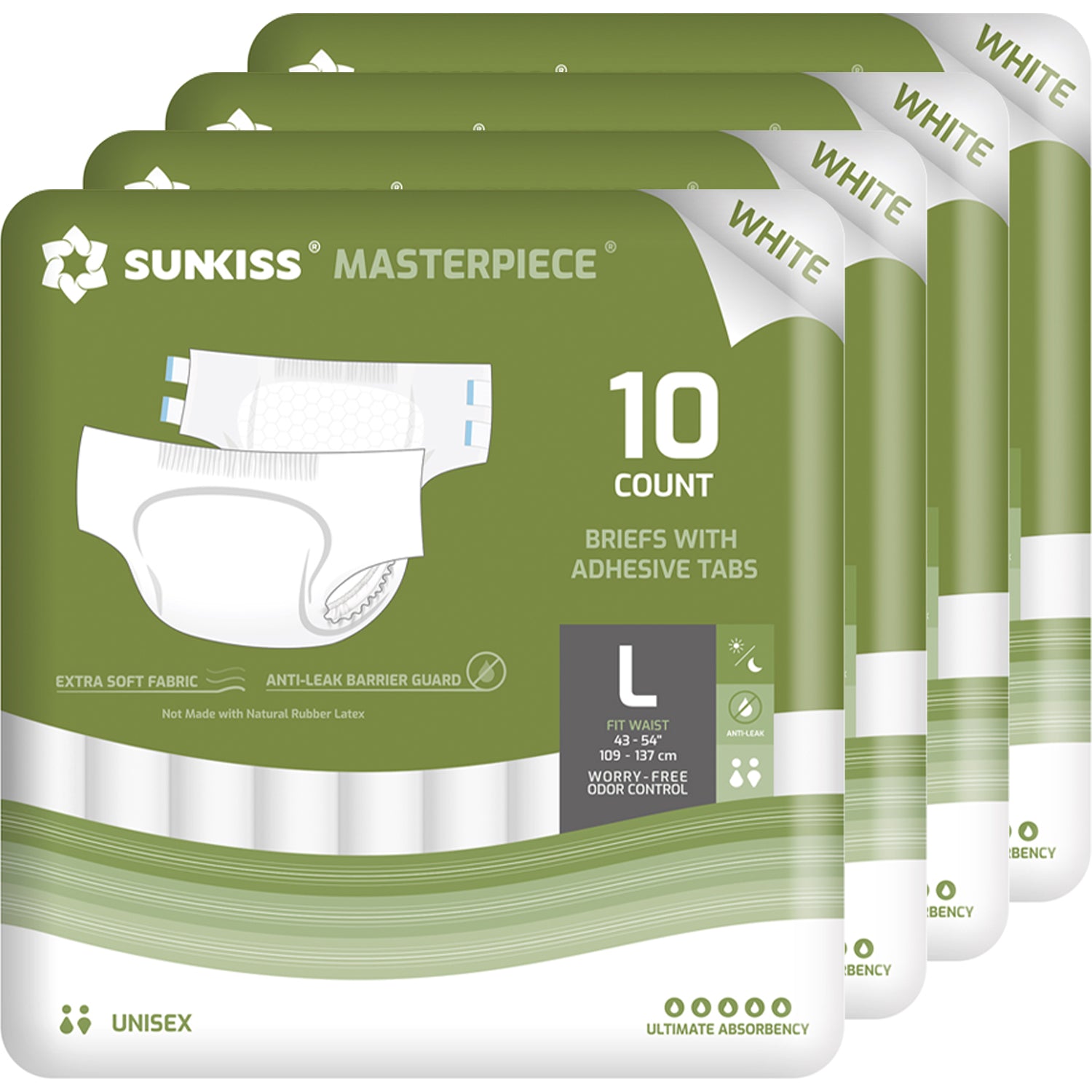 SUNKISS Masterpiece® Weiße Windeln für Erwachsene mit ultimativer Saugfähigkeit