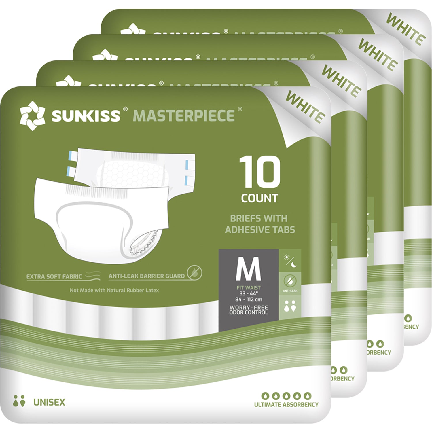 SUNKISS Masterpiece® Weiße Windeln für Erwachsene mit ultimativer Saugfähigkeit