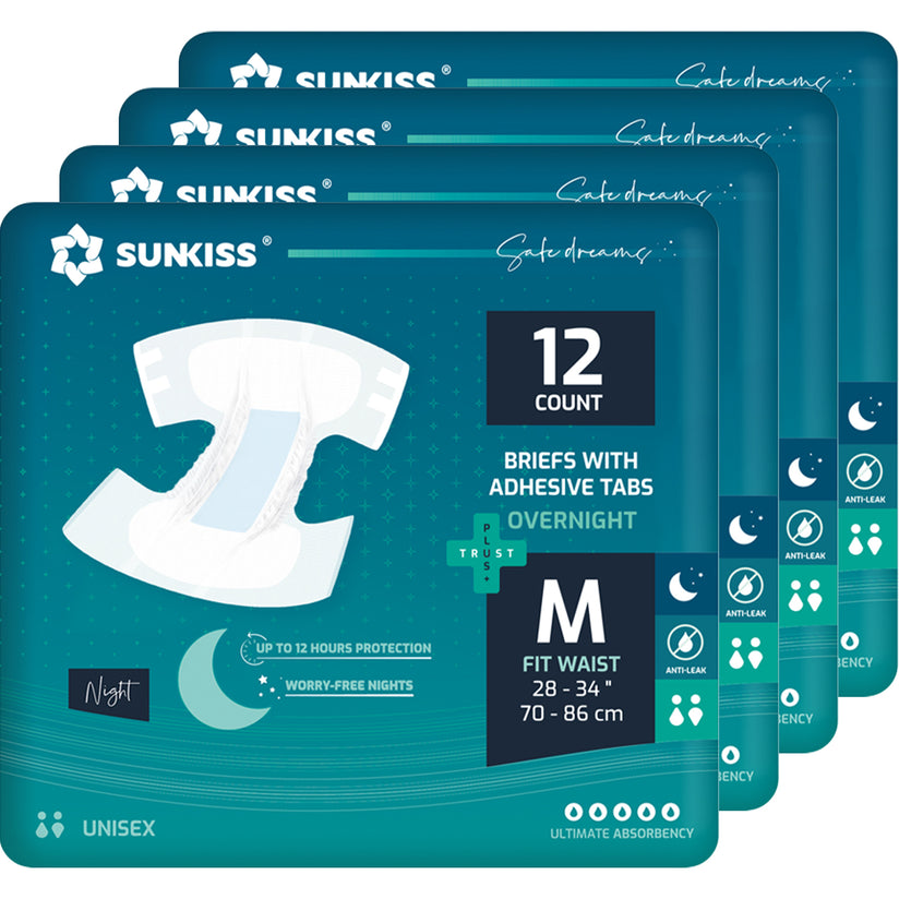 SUNKISS Overnight Adult Diapers Tabbed-Style Unisex