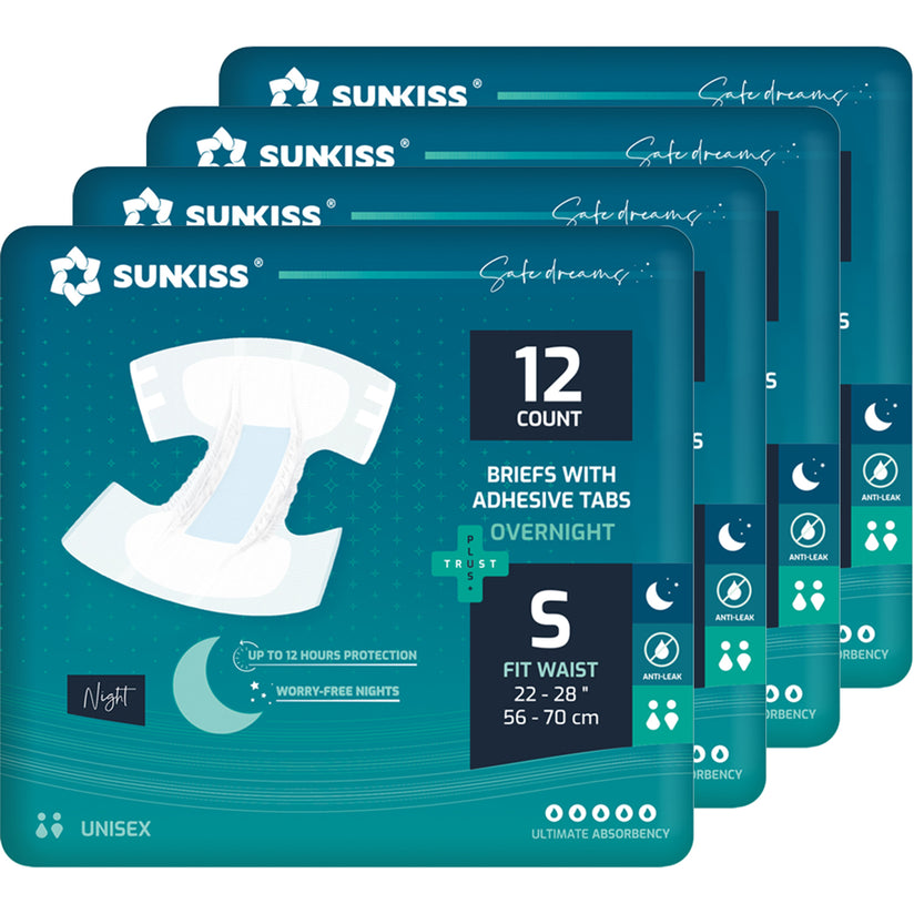 SUNKISS Overnight Adult Diapers Tabbed-Style Unisex