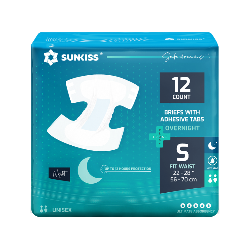 SUNKISS Overnight Adult Diapers Tabbed-Style Unisex