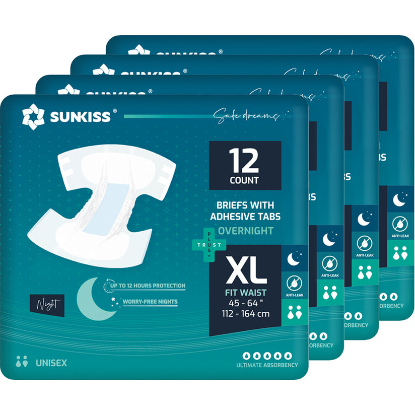 SUNKISS Overnight Adult Diapers Tabbed-Style Unisex