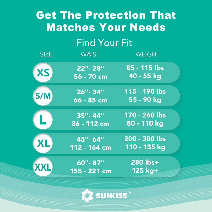 SUNKISS Super-Absorbent Adult Diaper Disposable With Tabs, Unisex