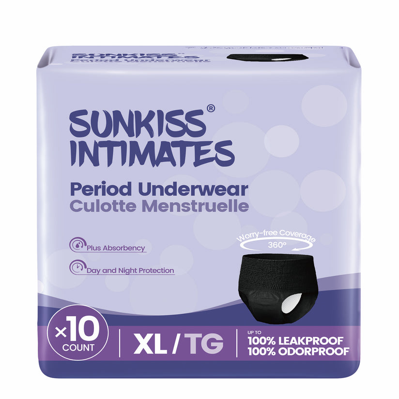 SUNKISS Disposable Period Underwear, Black/White