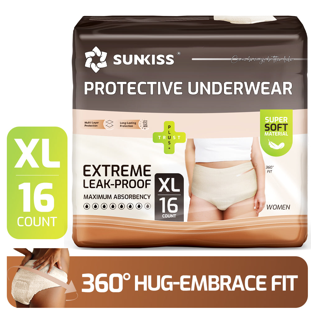 SUNKISS Women Incontinence Underwear, Daytime Disposable Postpartum Adult Panties, Protective Pull Ups with Maximum Absorbency